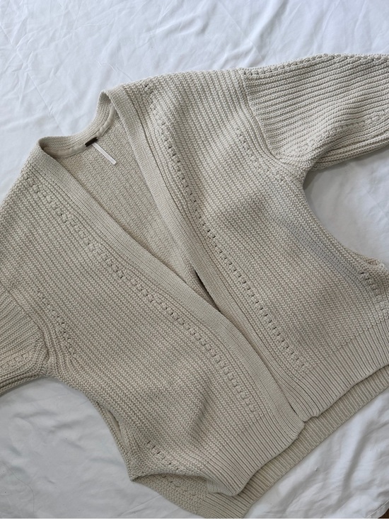 Free People Sweaters - Free People Neutral Cream Open Cardigan Sweater With Pockets